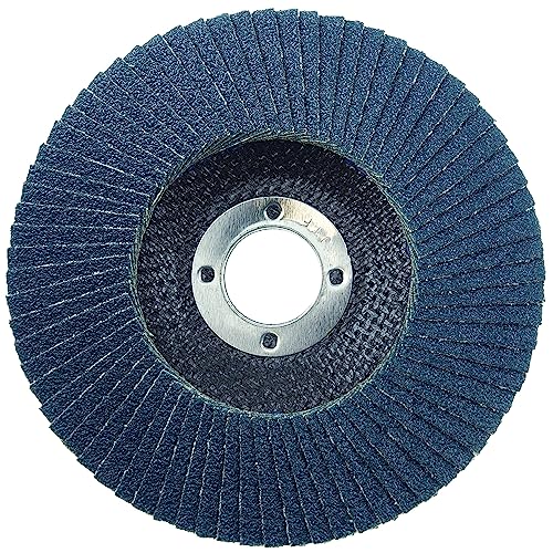 Image of Weiler 50706 4-1 /2 inch Tiger Disc Abrasive Flap Disc, Flat (TY27), Phenolic Backing, 120Z, 7 /8 inch Arbor Hole (Pack of 10)