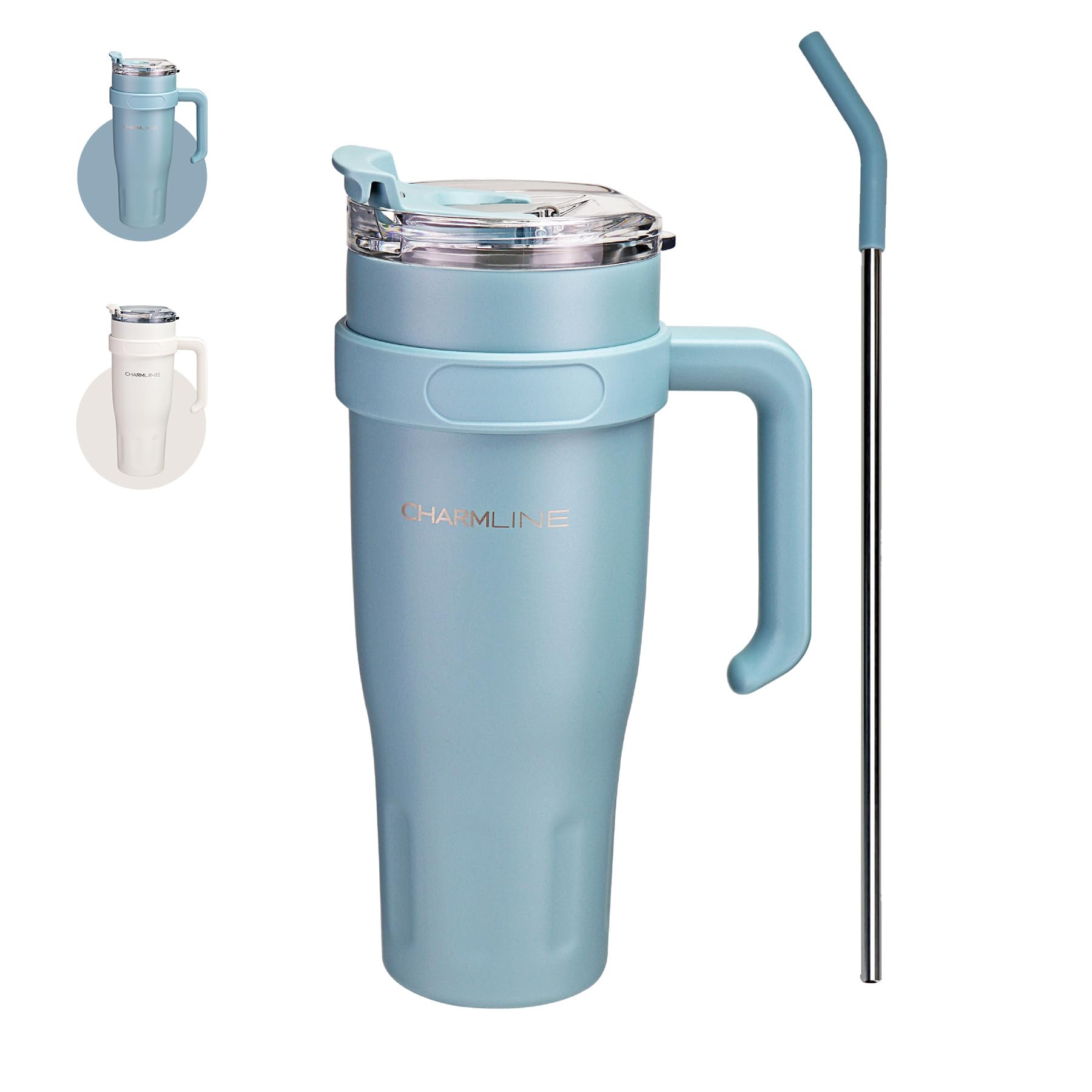 Livole Bicchiere da viaggio da 900 ml con manico, tazza termica da viaggio sottovuoto isolata, in acciaio inox, a doppia parete, a tenuta stagna, per