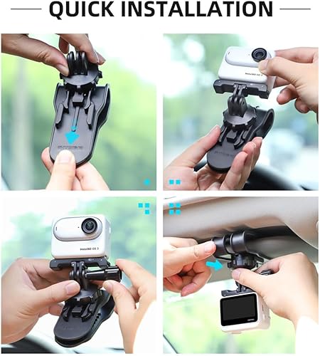 Miniatura 8 de Xmipbs Soporte para visera solar de automóvil para teléfono celular, abrazadera de teléfono de rotación de 360°, soporte de montaje para automóvil