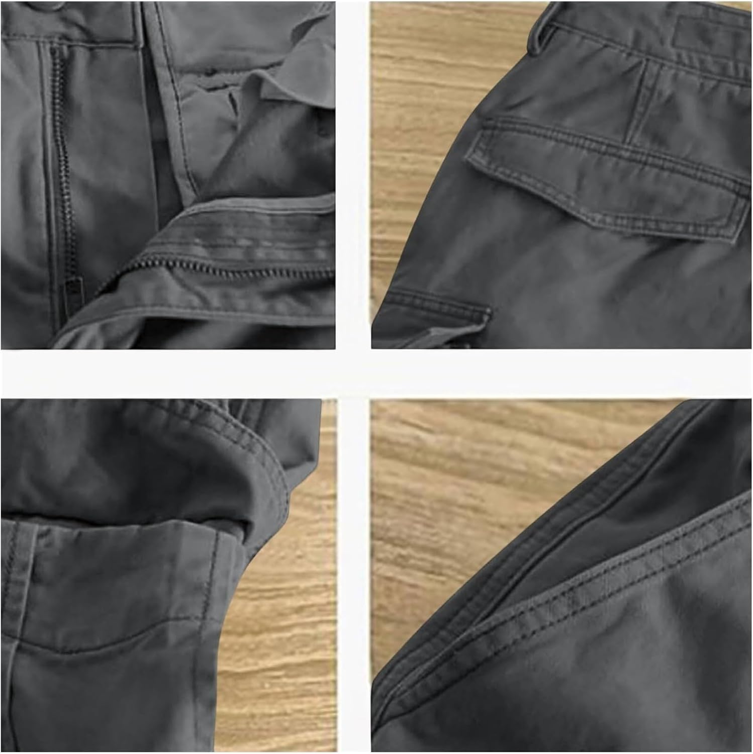 Men Cargo Shorts with Pockets Streetwear Elastic Hiking Cargo Shorts Summer