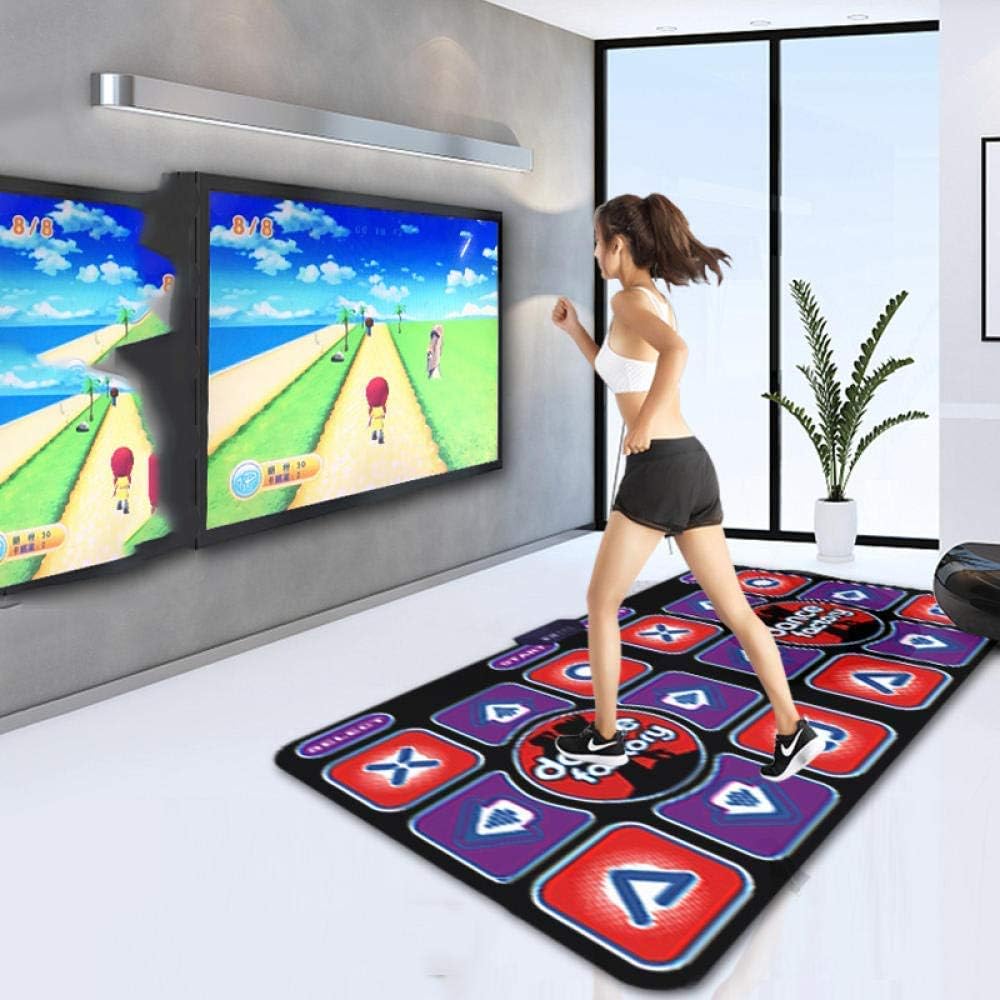 Amazon.co.jp ダンスマット、耐久性のある耐摩耗性ダンシングマットステップ、ワイヤレス体性感覚ダンスブランケット、ダブルTV
