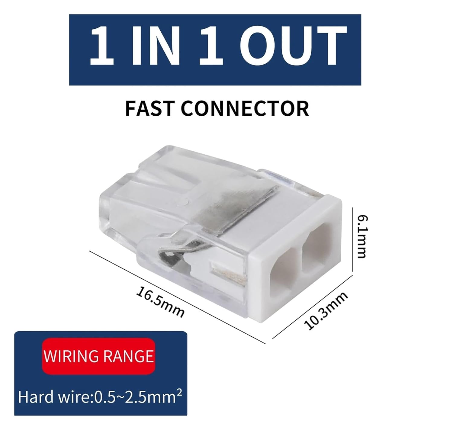 100Pcs CMK 20 Mini Quick Wire Connectors 2/3/4/5/6/8 Ports Terminal Block Hard Stainless Easy Electric Push-in(CMK202(2P))