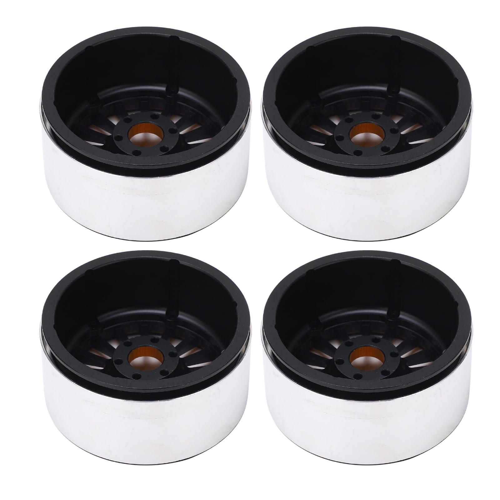 Cerchio in lega di alluminio RC da 2,6 pollici, 4 pezzi; cerchio metallico per auto RC, facile da installare e dal design leggero; ricambio per Axial RR10 90048, parti per auto RC (Oro)