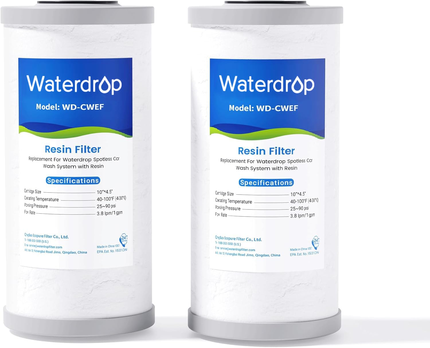 WaterdropSpotless Car Wash Water Filter, Deionized Water, Spot Free, Replacement for Waterdrop WD-CWE Spotless Car Wash System with Resin