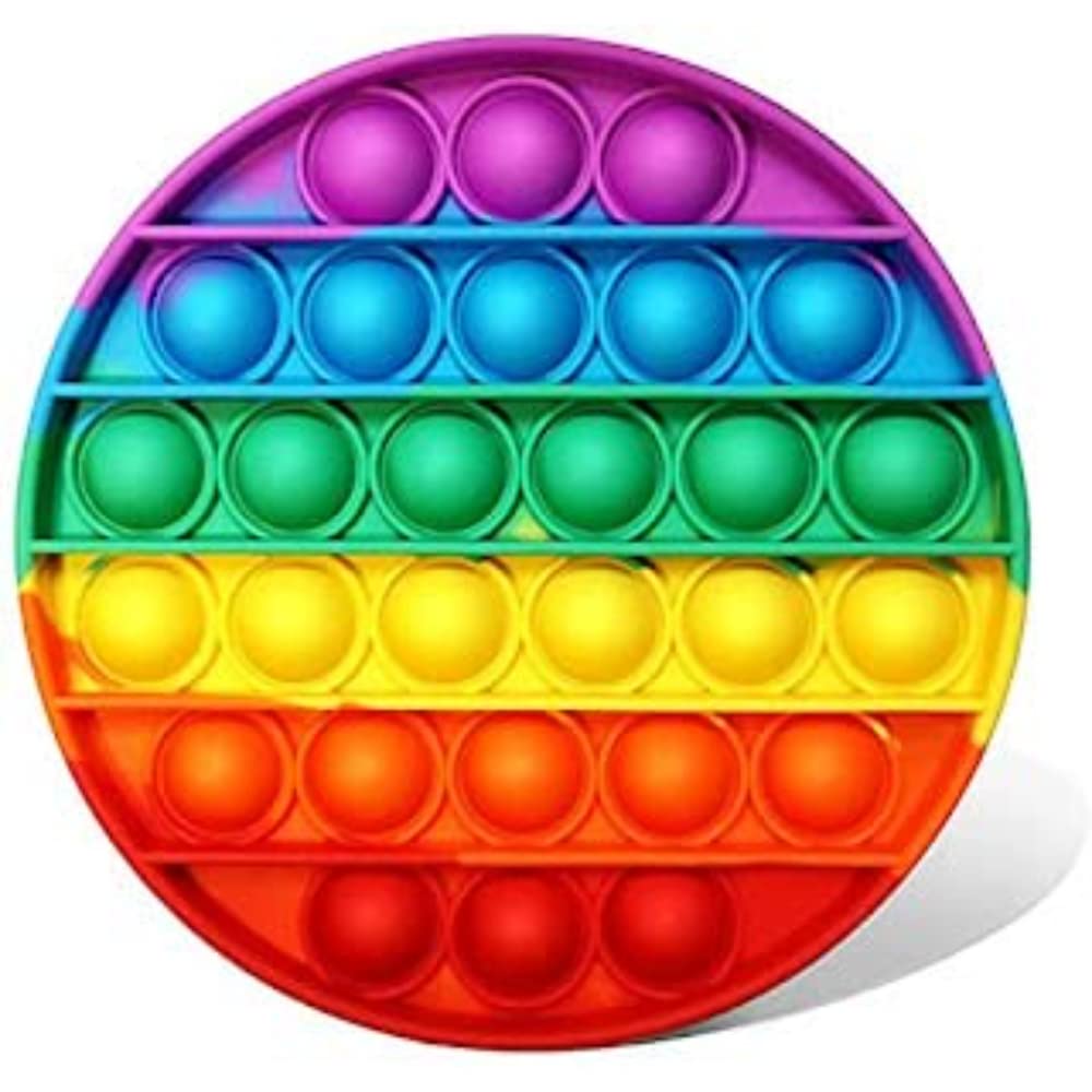 AMERTEERRainbow Push Pop Fidget Toy - Bubble Popping Sensory Toy for Stress Relief and Fun - Durable and Satisfying - Perfect for Kids and Adults