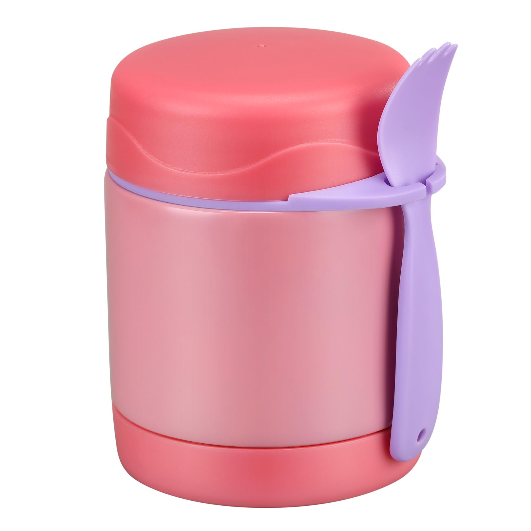 Pawtong 10oz Insulated Food Jar, Thermo for Hot Food Lunch Container, Stainless Steel Lunch Box for Kids with Spoon (Pink)