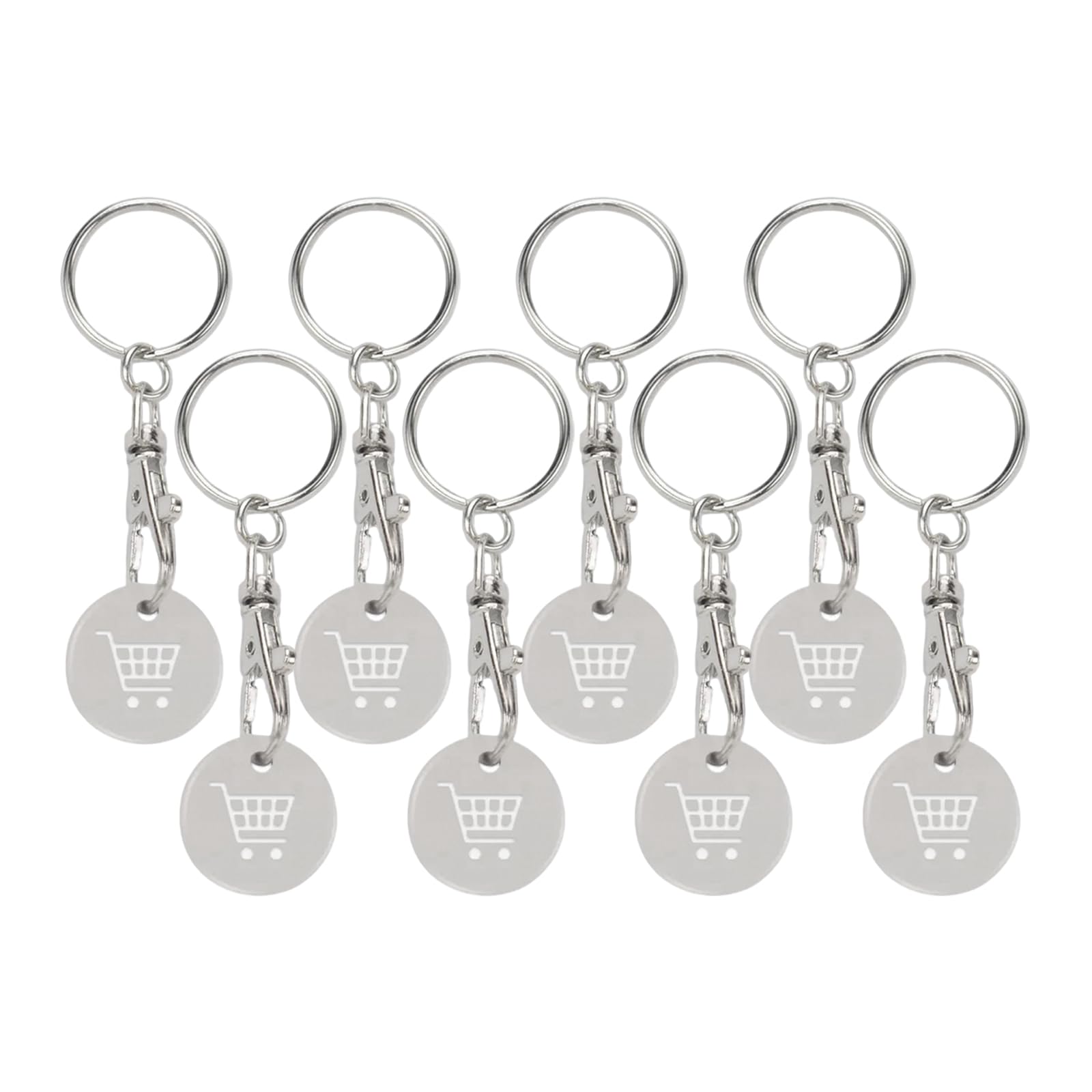 8 Pack Shopping Cart Tokens Keyring - Supermarket Cart Coins with Pound Replacement, Color