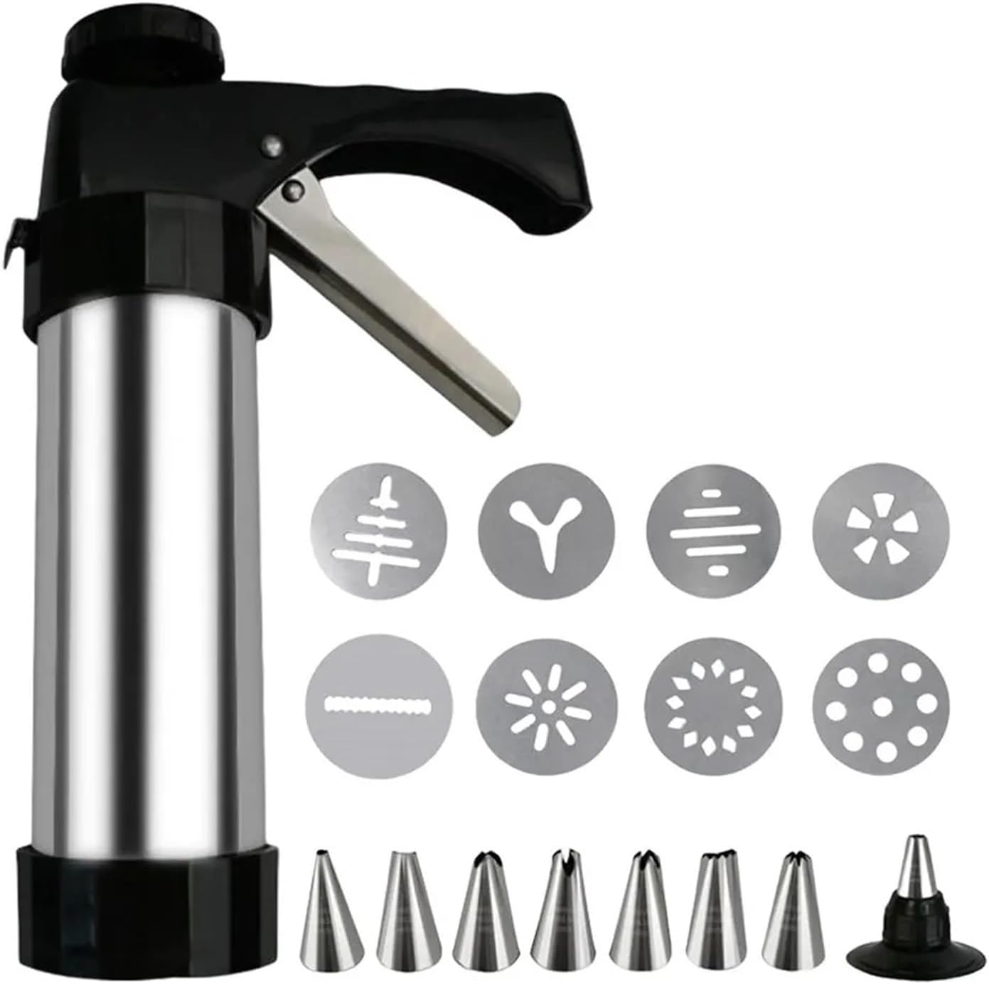 Stainless Steel Cookie Press Gun Kit Cookie Decorating Kit Cookie Press Machine For DIY Cookie Maker And Decorating Cookies