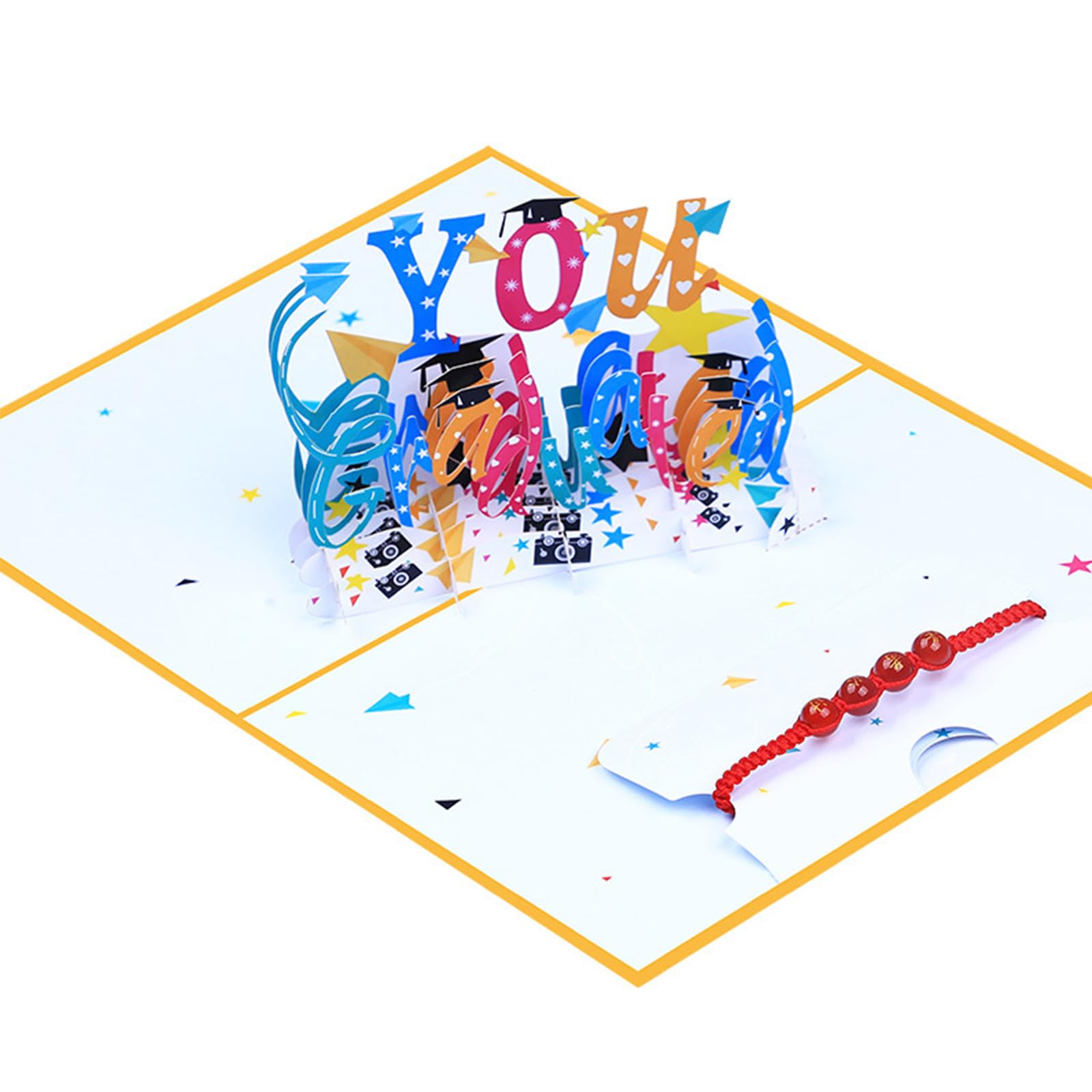 Tsophreniq 3D Greeting Card with Good Luck for Graduate and Education Professional Stylish Graduation Season Gift Graduation Ceremony Accessories