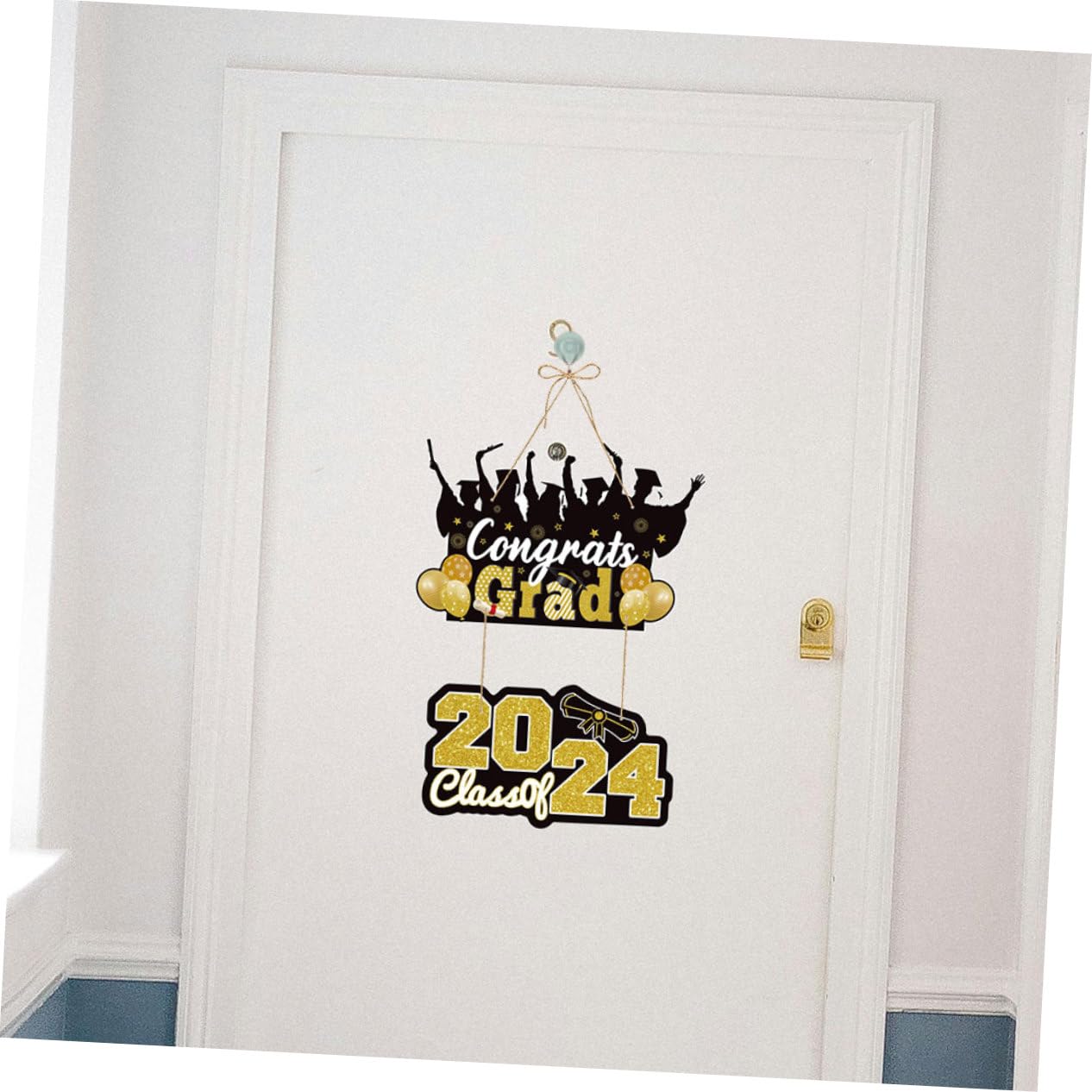 NAMOARLY 2pcs Graduation Party Decorations Paper Plaque Decor Paper 2024 Graduation Plaque Classroom Decorations Graduation Party Favors Graduation Decoration Rope Scale Plate
