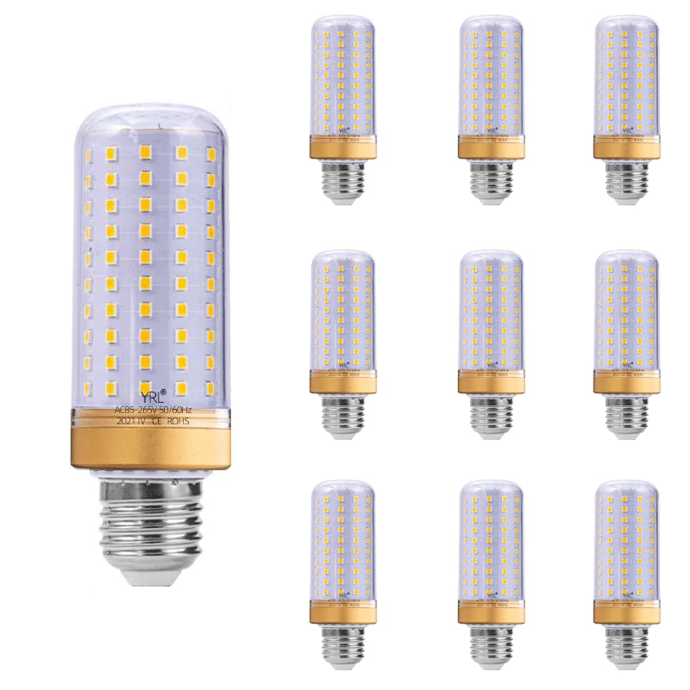10 Stück LED-Glühbirnen, Tageslichtweiß, warmes Licht, 2000 Lumen, E27-Sockel, LED-Maisglühbirne, für den Außenbereich, Indoor, Garage, Lager, Fabrik, Werkstatt, Straße, Hinterhof