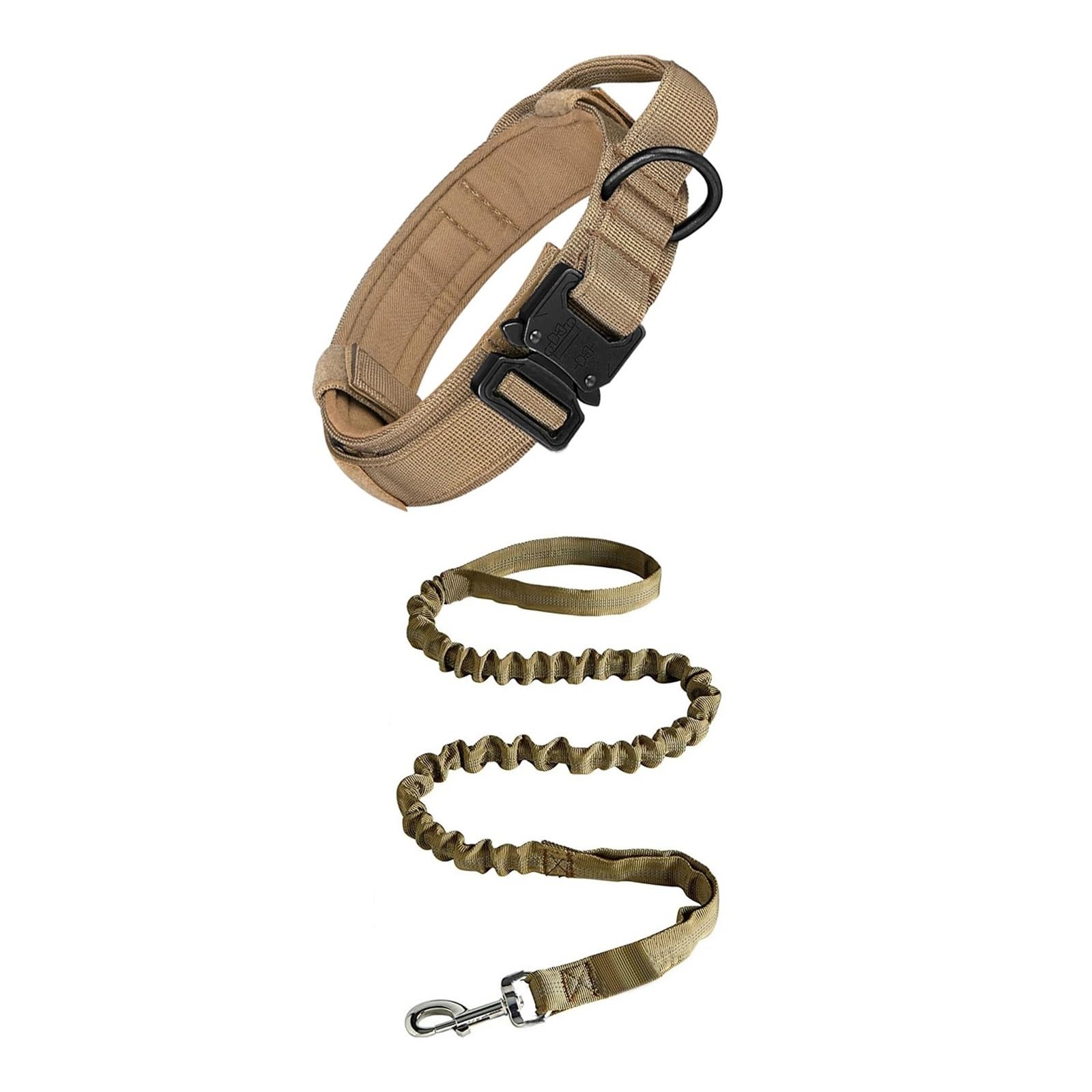 Ensemble Complet de Collier et Laisse réglables for Chien | Ensemble for animaux de compagnie robuste adapté aux chiens de toutes tailles marchant quotidiennement(Dark Khaki,L)