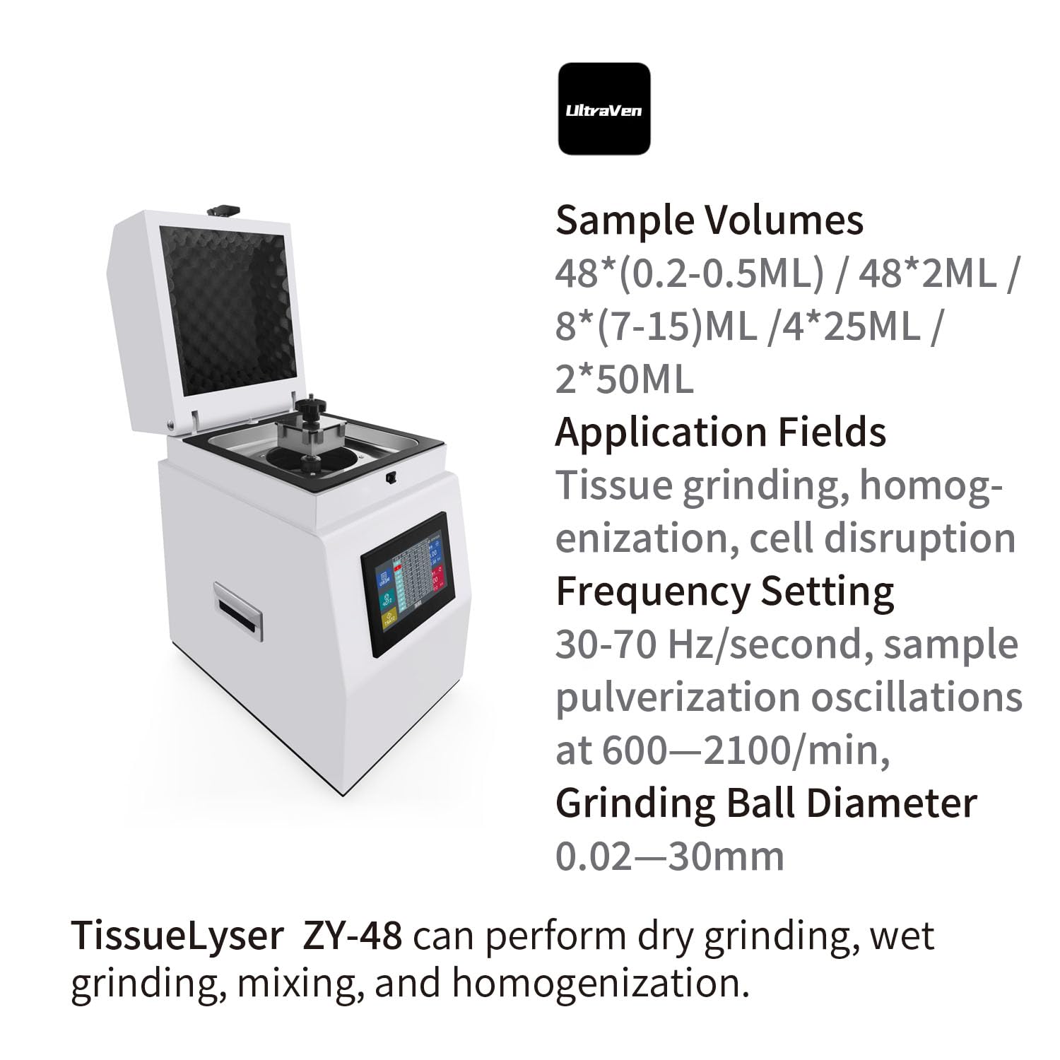 Bead Mill Homogenizer,Tissue Grinder,Sample,ZY-48
