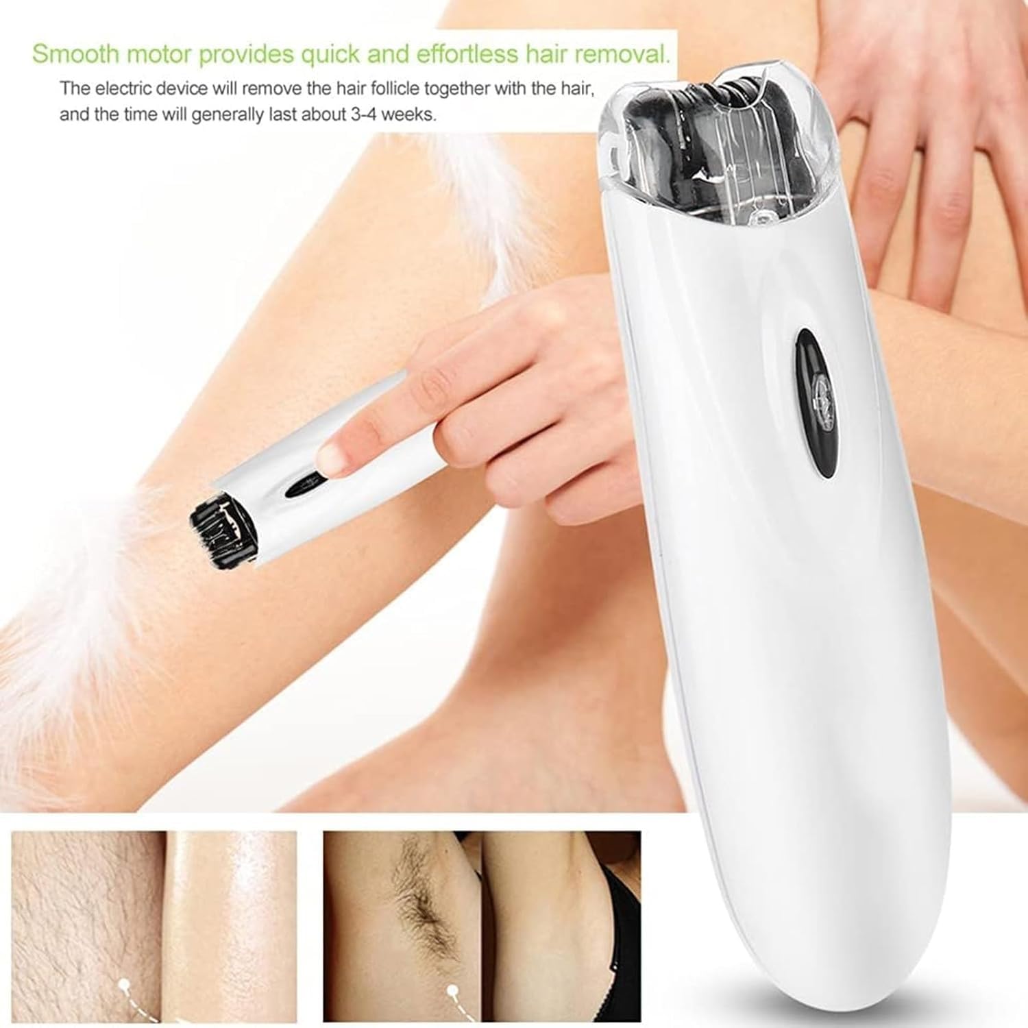 Outil d'épilation électrique portable à double tête pour épilation du visage, des mains, des jambes et des aisselles