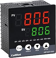Vista 1 de Controlador de temperatura PID, voltaje Coiliiot AC100-240V, pantalla LED, salida dual de relé y SSR, una salida de alarma, termostato PID