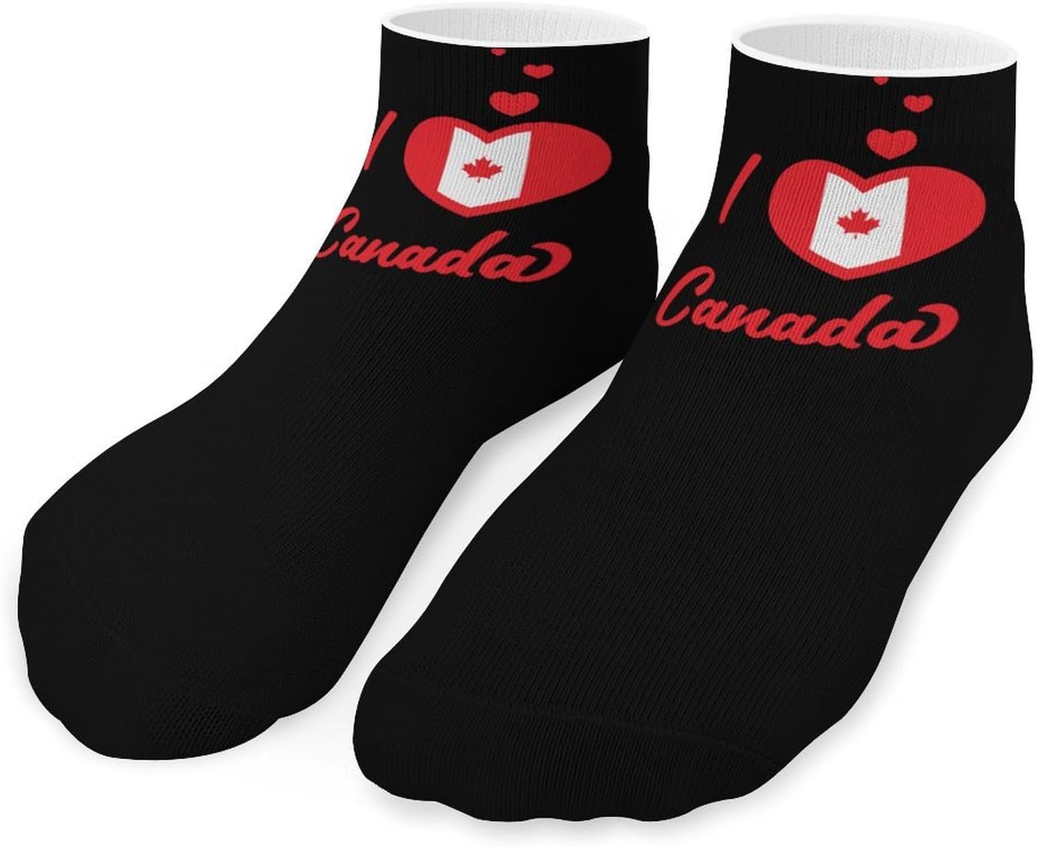I Love Canada Flag Ankle Socks for Men Women Low Cut Crew Sock Casual Sports Clothing