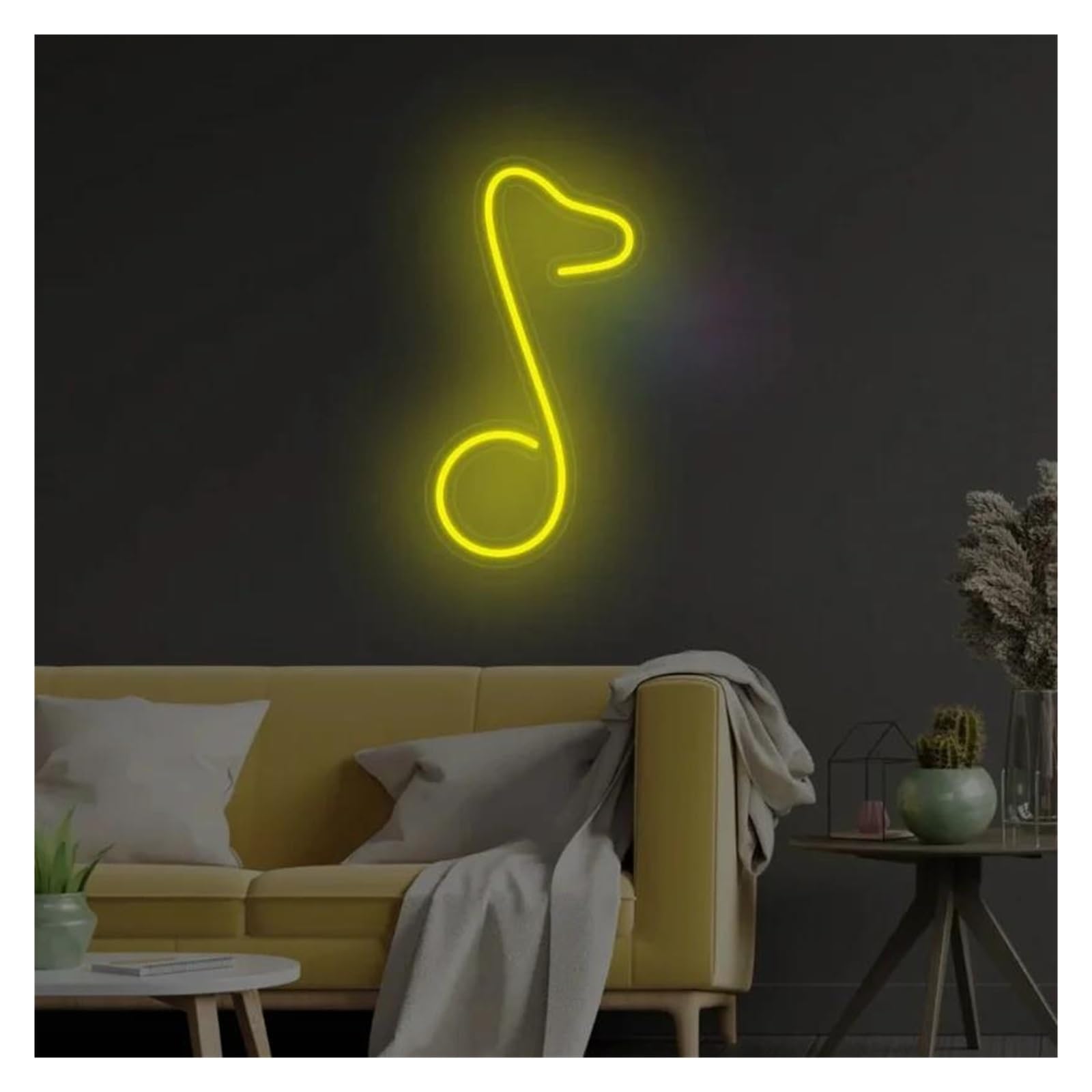LEMST Signs Lamp Musical Note Neon Sign USB Powered Adjustable Brightness Symbol Neon Lights, for Store Wall Decoration 15cmx25cm(A)
