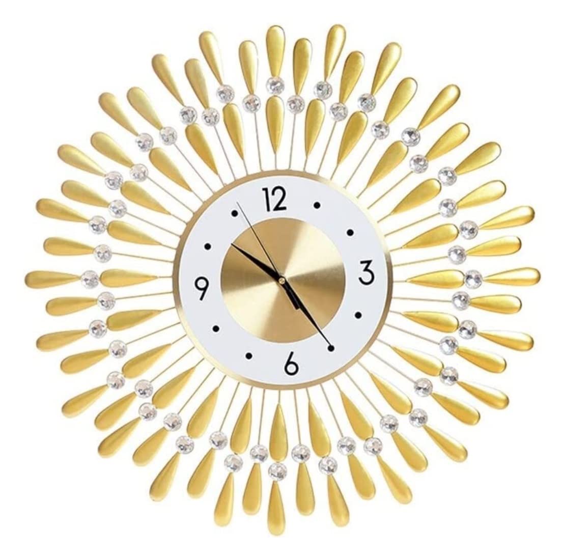 MYUYEE Farmhouse Vintage Clock Large Abstract Metal Mute Wall Clocks for Living Room Bedroom Home Kitchen Office for Bedroom Office,Gold-60 * 60cm (Gold-60 * 60cm)