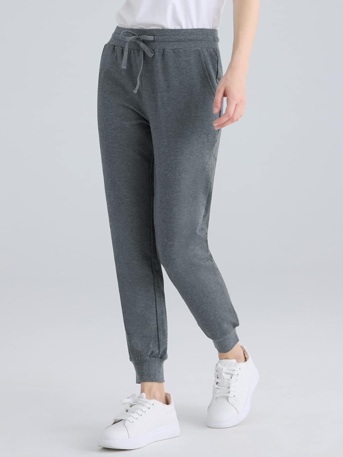 Weintee Women's Plus Size Petite Cotton Sweatpants with Pockets - Image 2