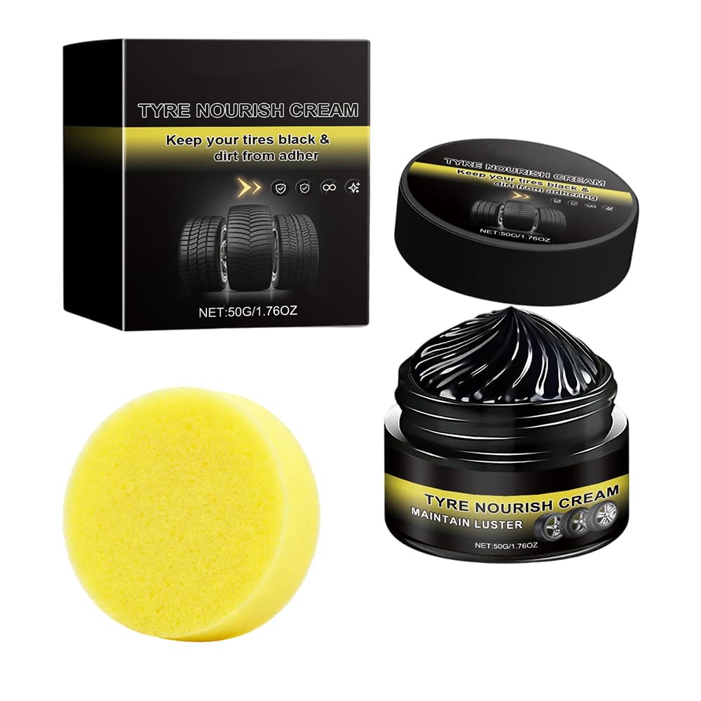 Reifenglanz Reinigungscreme, Reifenpflege Endurance High Gloss für Autoreifen, 2026 Neu Multifunction Reifenpflegecreme Reifenwachs für Felgenschutz Stellt Schwarzen Glanz Wieder (1PCS)