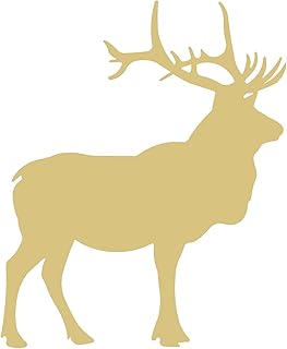 Elk Unfinished MDF Craft Cutout – 1/4 Inch MDF Rustic Cabin Wood Blank Basic Shape for DIY Door Hangers, Wood Signs & Seasonal Decor – Multiple Sizes (6”, 12”, 18”, 24”)