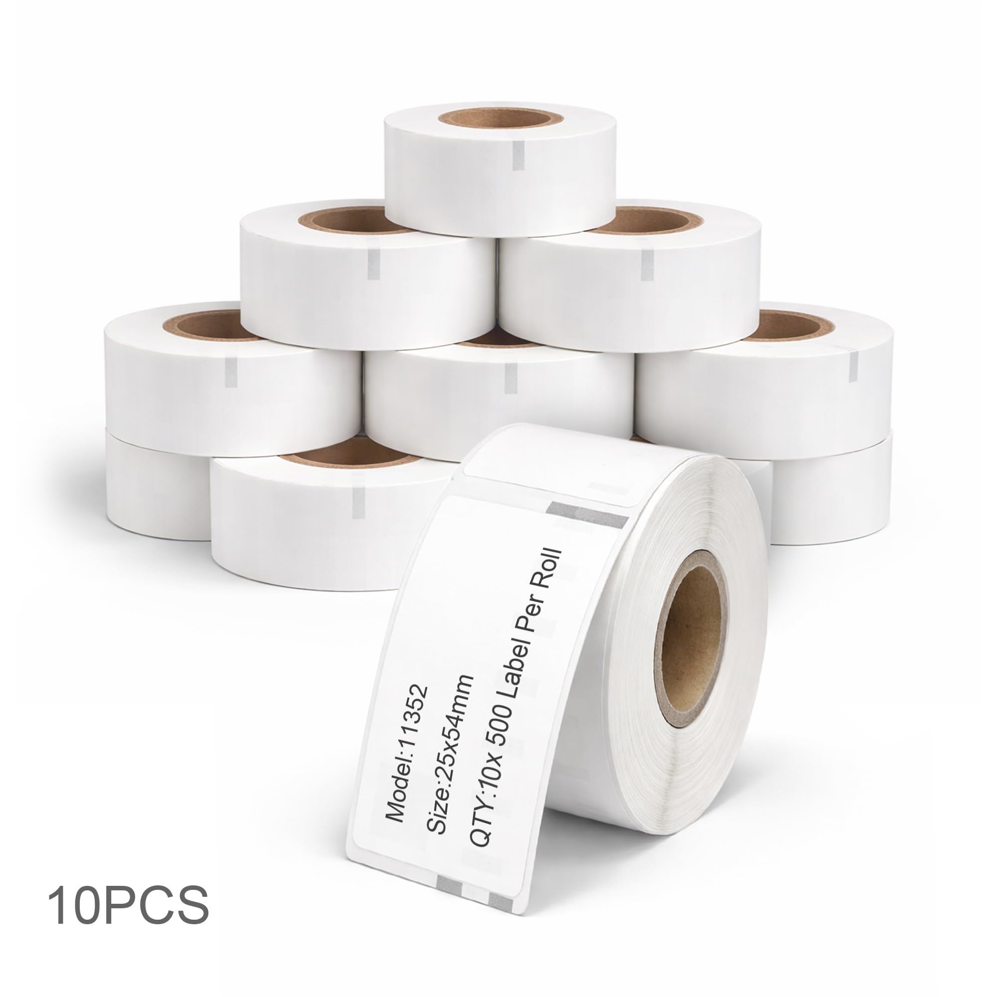 Yellow Yeti 10 Rolls 11352 S0722520 25 x 54mm Address Labels Compatible with DYMO LabelWriter 4XL 450 400 330 320 310 Duo/Turbo/Twin Turbo Seiko SLP 450 430 420 410 400 200 100 | 500 Labels per Roll — image 1