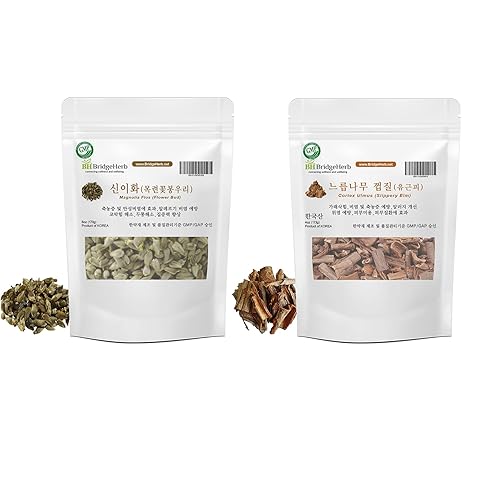Juego de té natural de Ulmus (olmo resbaladizo) y magnolia flos (capullo floral) para alivio de alergias, producto GMP/GAP, BridgeHerb [té de
