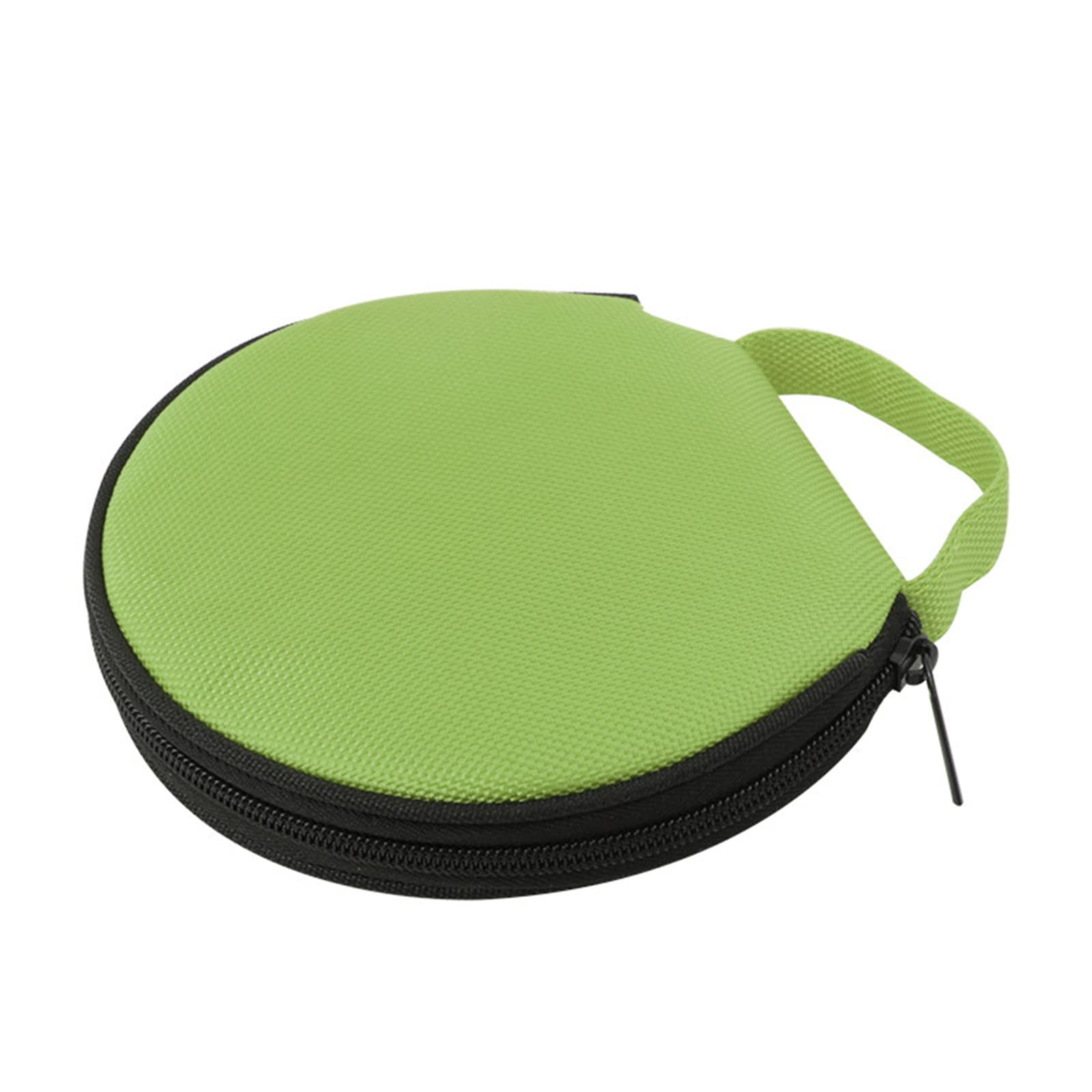 Organizador de 20 capacidades para CD/DVD, organizador de carpetas, organizador portátil, cremallera, redondo, Oxford y CD/DVD, cartera, libro para coche, hogar, oficina, viajes (verde)