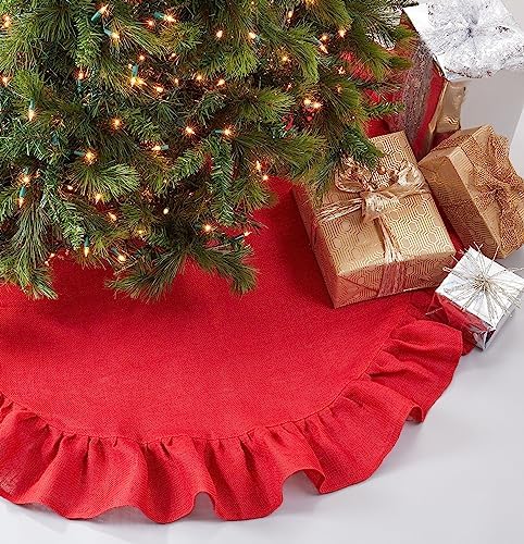 SARO LIFESTYLE Saia de árvore de Natal de juta, vermelha 134,5 cm...