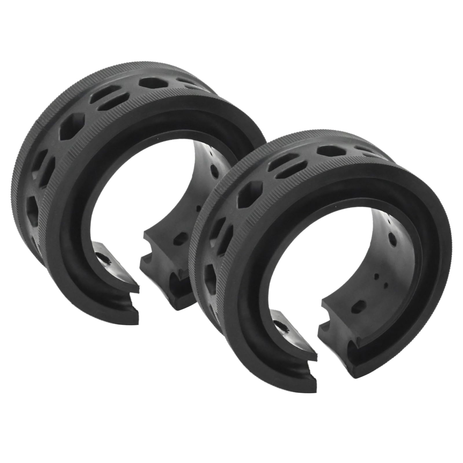 Hoypeyfiy 2 Pcs Black Shock Absorber D Type, Shock Absorber Spring Rubber Universal Coil Spring Booster, Coil Spring Booster Cushion Car Bumper Buffer