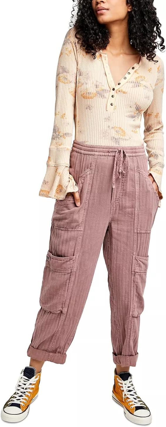 Free People Women’s Feelin Good LinenBlend Drawstring Utility Pants