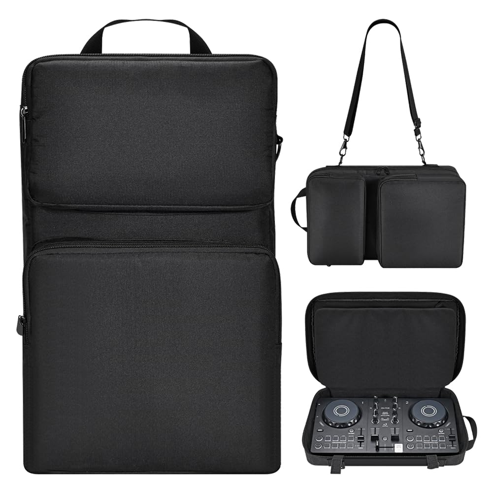 Janjunsi Housse pour Contrôleur DJ pour Pioneer DDJ-200 / DDJ-WeGO4, pour AlphaTheta DDJ-FLX 2, pour Contrôleur DJ Hercules Inpulse 200/200 MK2 Housse de Voyage avec Bandoulière