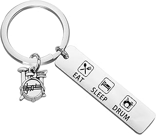 nobrand MYOSPARK Drummer Gift Eat Sleep Drum Keychain Drum Player Band Gift Drum Kit Gift Percussion Jewelry Musician Gift