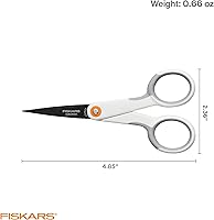 Vista 5 de Fiskars Micro Trip - Tijeras de corte de precisión con empuñadura suave, hojas de acero inoxidable antiadherentes, 5 pulgadas