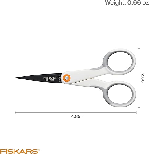 Miniatura 5 de Fiskars Micro Trip - Tijeras de corte de precisión con empuñadura suave, hojas de acero inoxidable antiadherentes, 5 pulgadas
