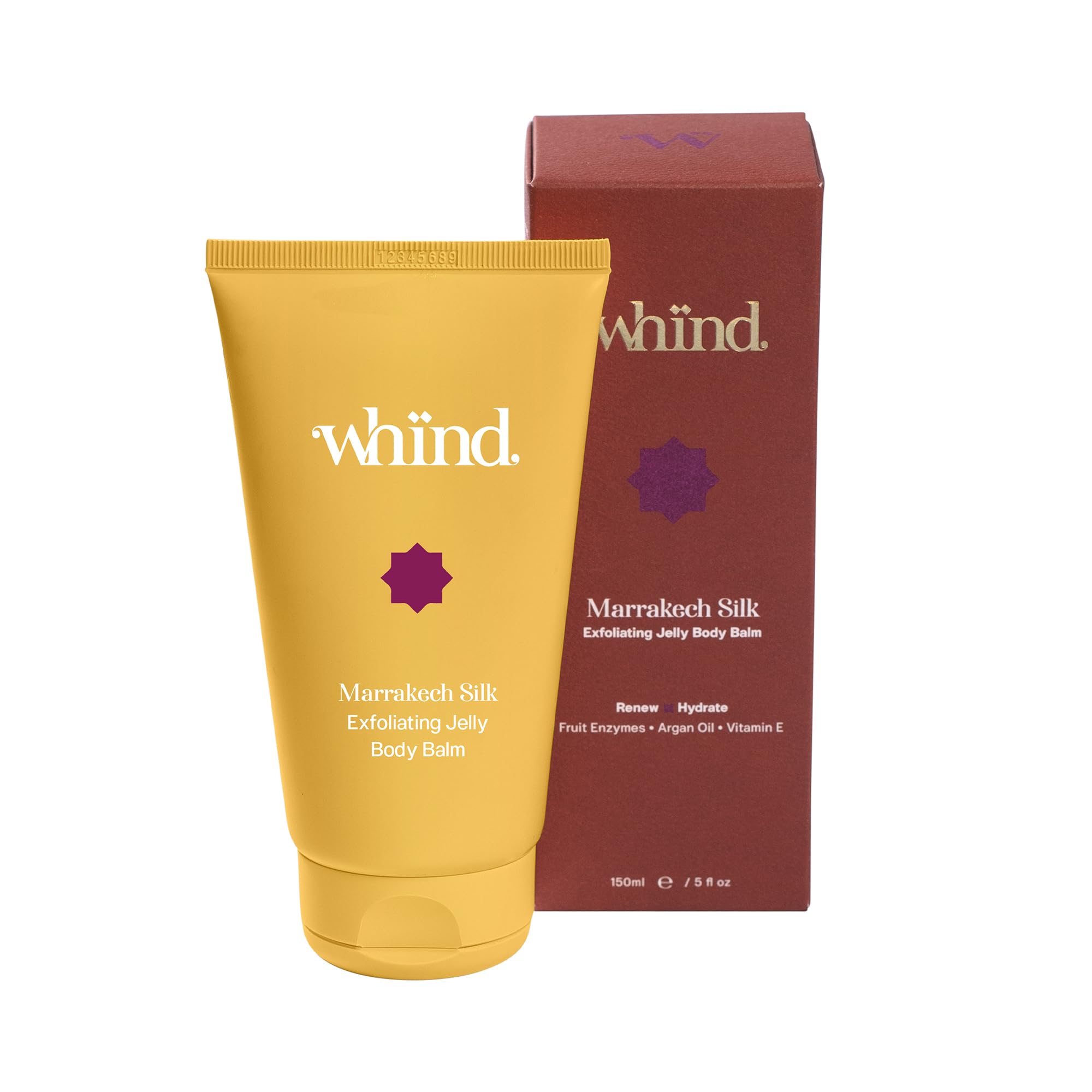 whind Marrakech Silk Exfoliating Jelly Body Balm Scrub, Hydrating Vitamin E Shower Scrub for Glowing Skin, 150ml