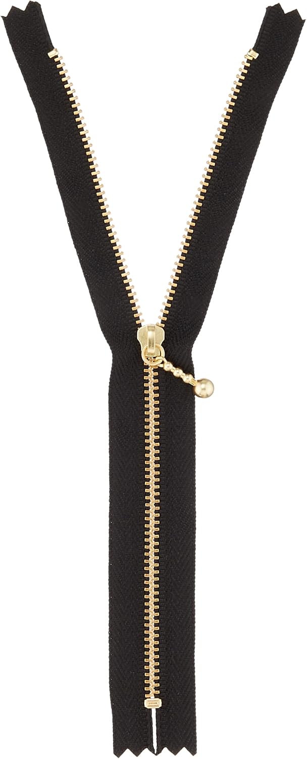 Y.K.K 3MGC-20LS Gold Ball Zipper Closure Length 7.9 inches (20 cm), Light Color, 10 Colors, Total of 10 Pieces