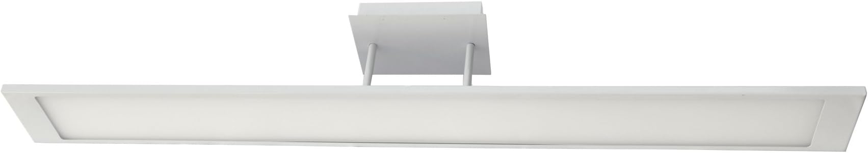 HomeSelects 6649 LED Flat Panel Ceiling Light, White with Frosted Acrylic, 46"L x 5"W x 7.75"H