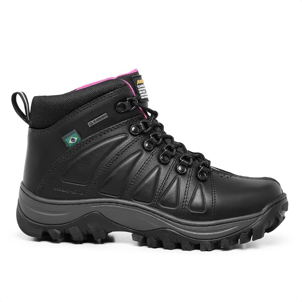 Bota Feminina Adventure Para Trabalho Passeio Trilha Em Couro Legitimo
