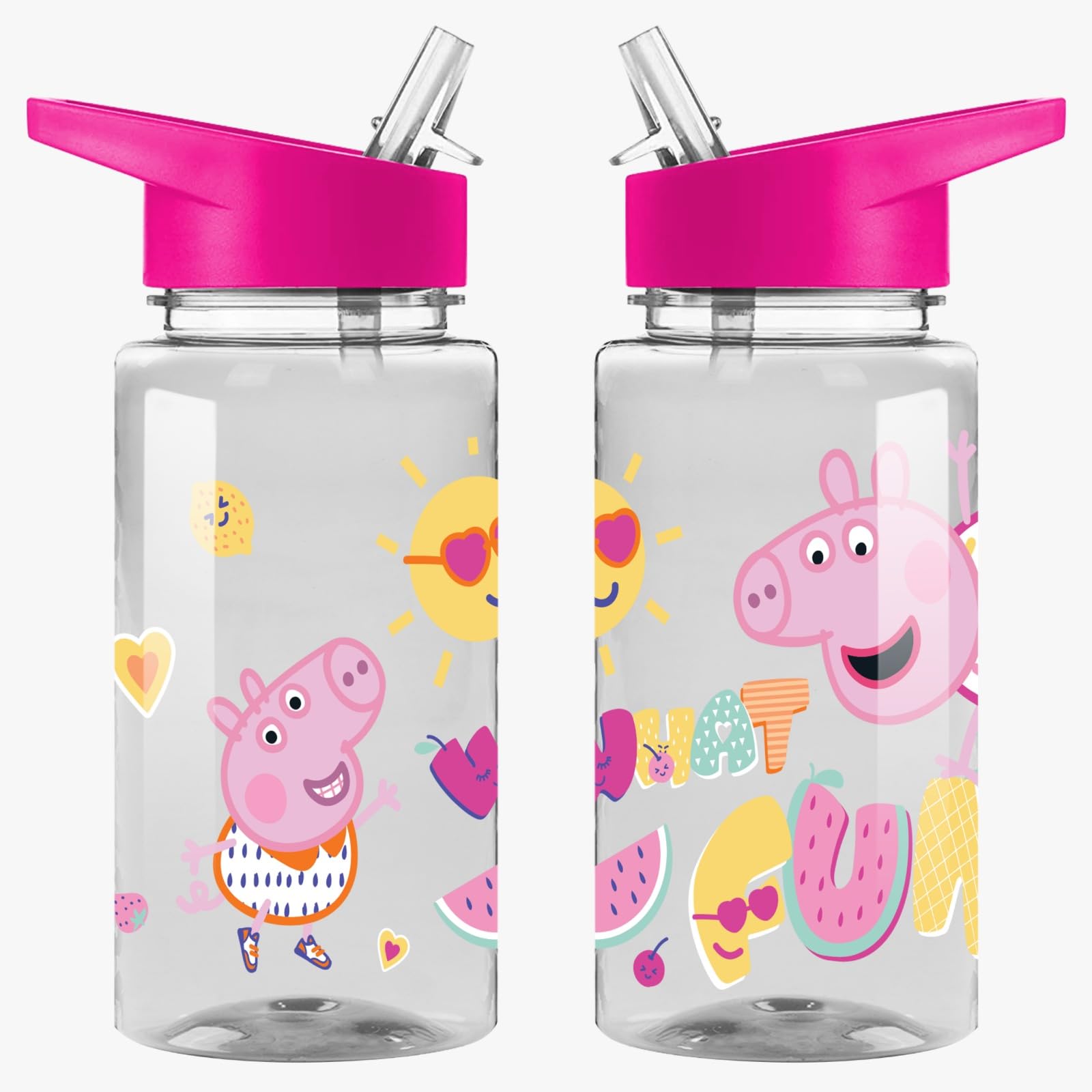 Tdl Peppa Pig Official Kids Water Bottle 450Ml – Bpa-Free, Leakproof, Flick-Top Lid – Official Character Design Bottle For School, Nursery, Travel & Sports (Peppa Pig)