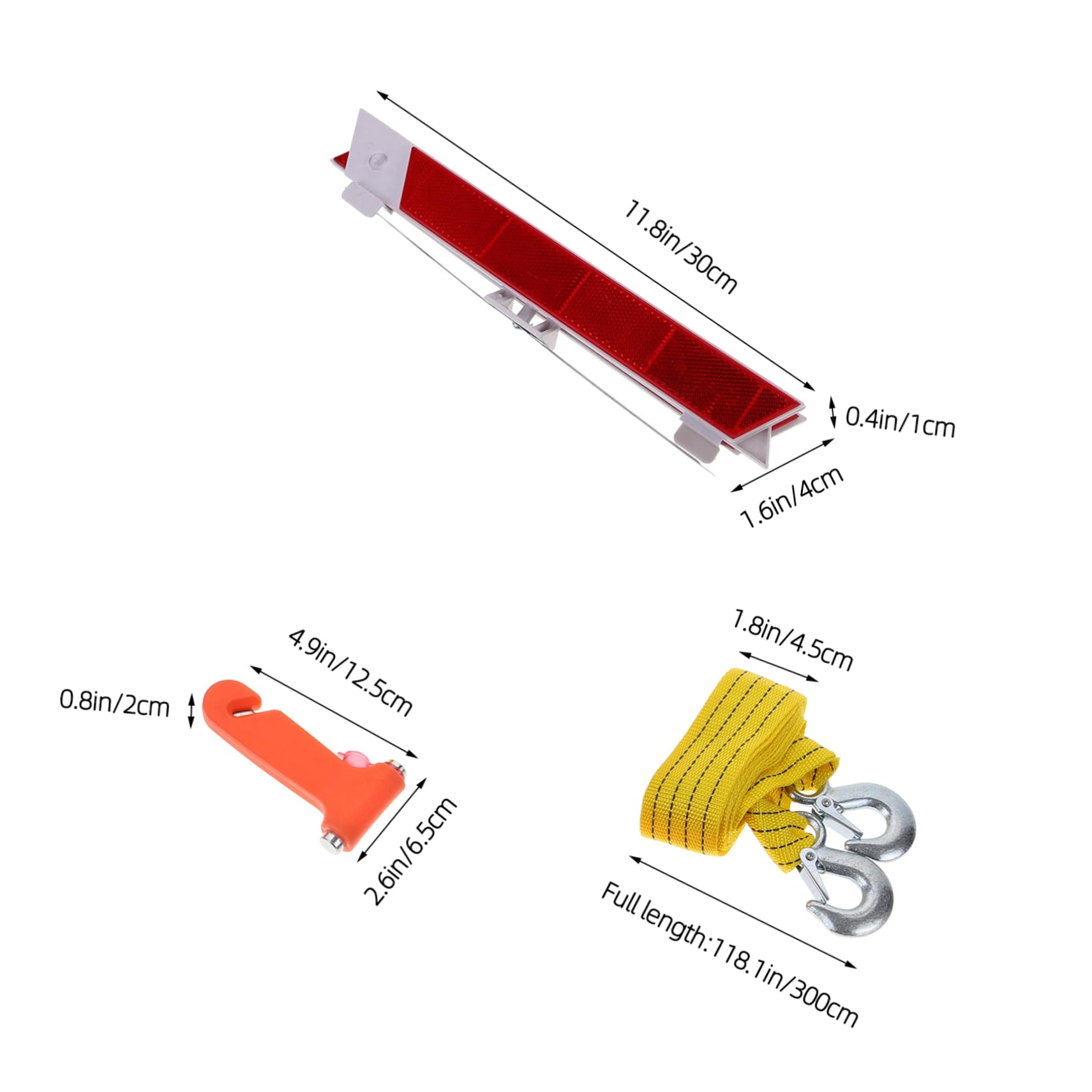 Kit Attrezzi Auto Emergenza in Abs, Gomma e Metallo | Kit di Assistenza Stradale, 8 Pezzi per Ispezioni Veicolo, Accesso Rapido in Viaggio