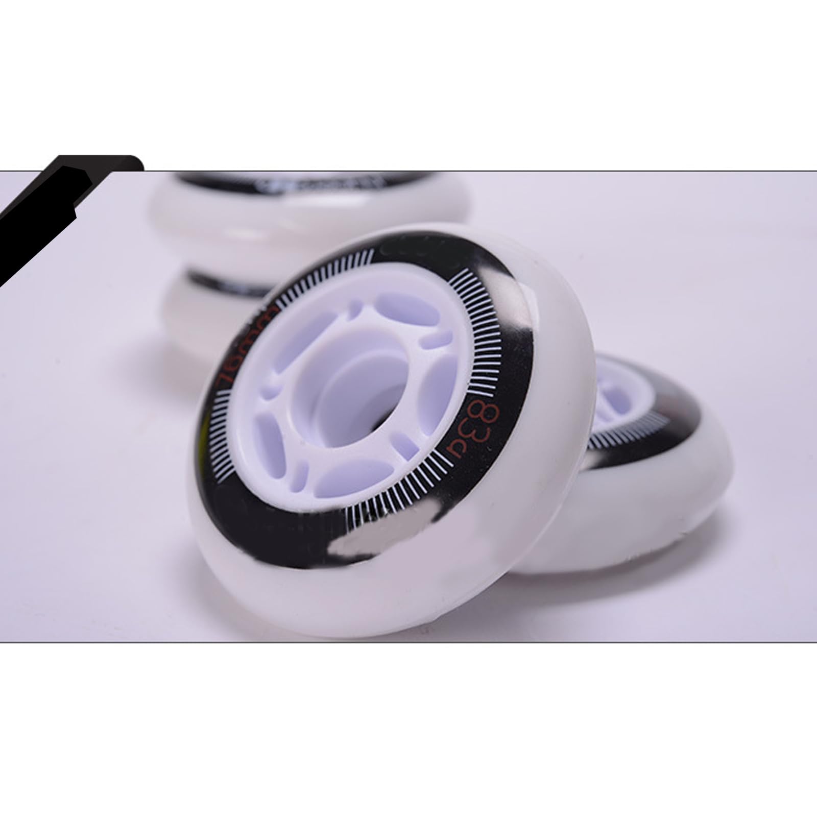 Genérico Ruedas de Repuesto para Patines en Línea Exterior Interior Ruedas de Repuesto para Hockey en Línea (72 mm, 76 mm, 80 mm, Paquete de 8), Dureza 83A