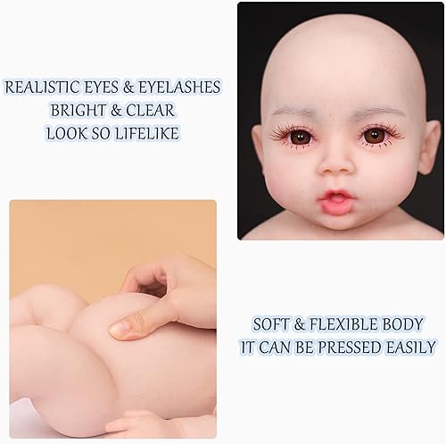 Miniatura 8 de CUAIBB Muñeca de bebé de silicona completa de 18.5 pulgadas, muñeca de bebé recién nacido con ropa, se ve real como muñecas renacidas, muñeca