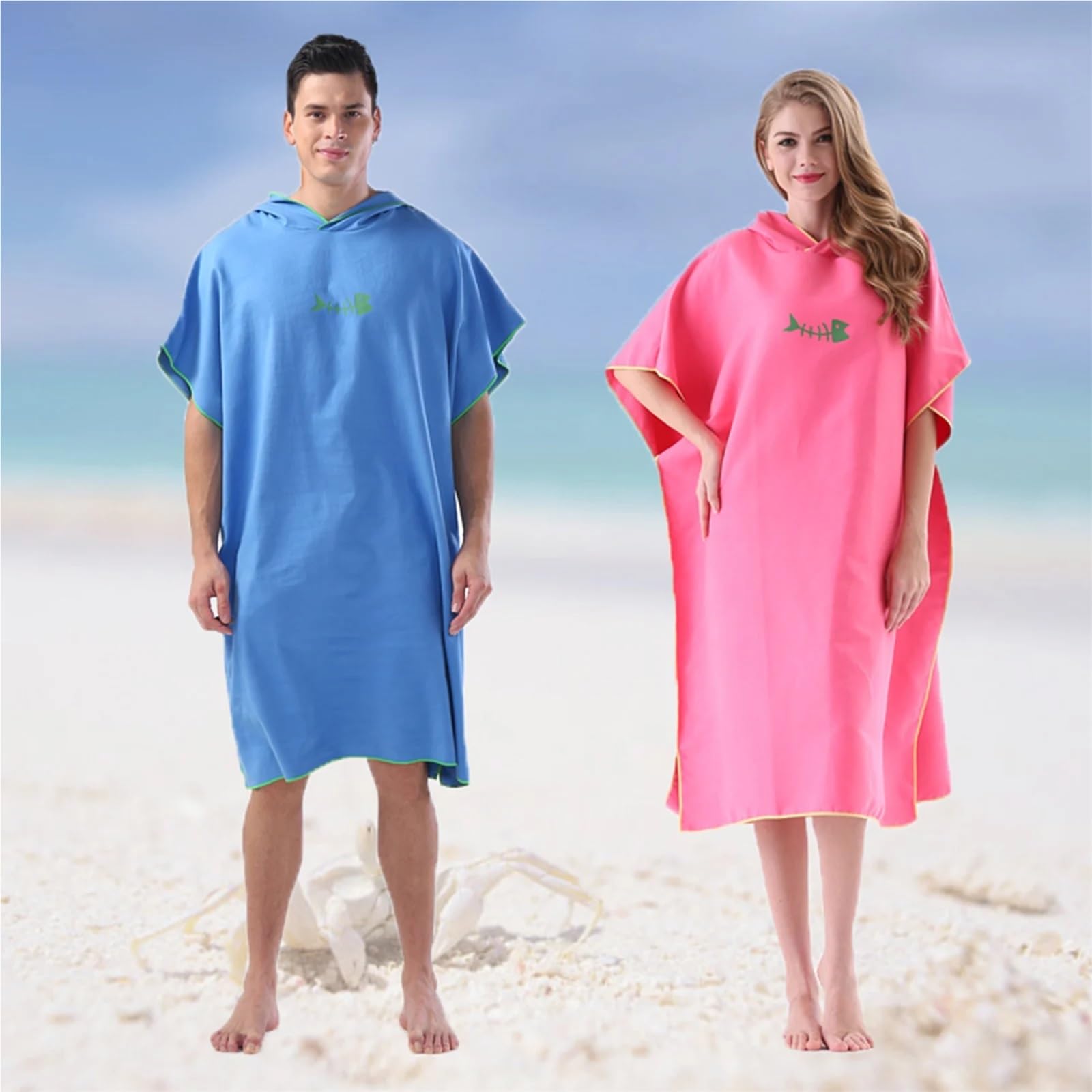 Poncho da surf, asciugamano for cambio con cappuccio, coperta da spiaggia, telo da bagno, muta, poncho da spiaggia for adulti(Pink)