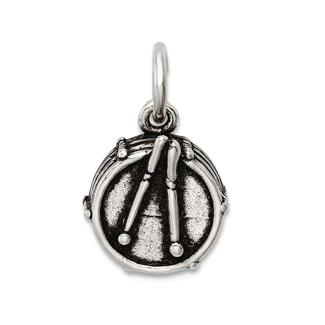 Halskette mit Anhänger aus 925er-Sterlingsilber, polierte Trommel, Maße: 17 x 10 mm breit, Schmuck für Damen