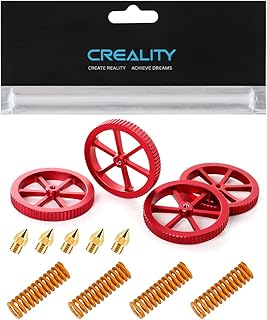 Official Creality Metal Leveling Nuts with 20mm Die Springs and 0.4mm Nozzles, Red Hand Twist Nuts Set for Ender 3/3 Pro/3 V2/3 Max, Ender 5/5 Plus/ 5 Pro, CR 10 Series 3D Printer Bed