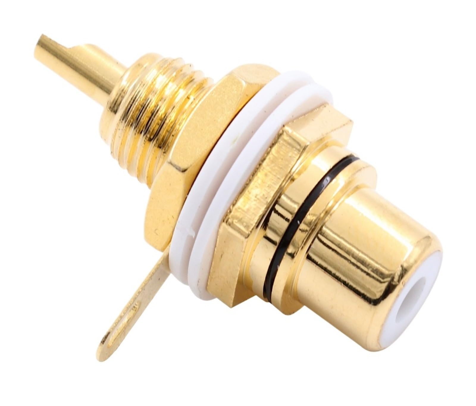Prise RCA femelle en laiton plaqué or 24K, Terminal de connecteur de câble de Signal vidéo for montage sur panneau CD, ventes en vrac(100PCS)