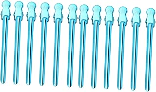 Healeved 12piezas Clip De Peinado Profesional Metal Clips De Color Azul Para Salón y Uso Personal Sujeción Firme Sin Dañar El Cabello Para Estilismo y Coloración