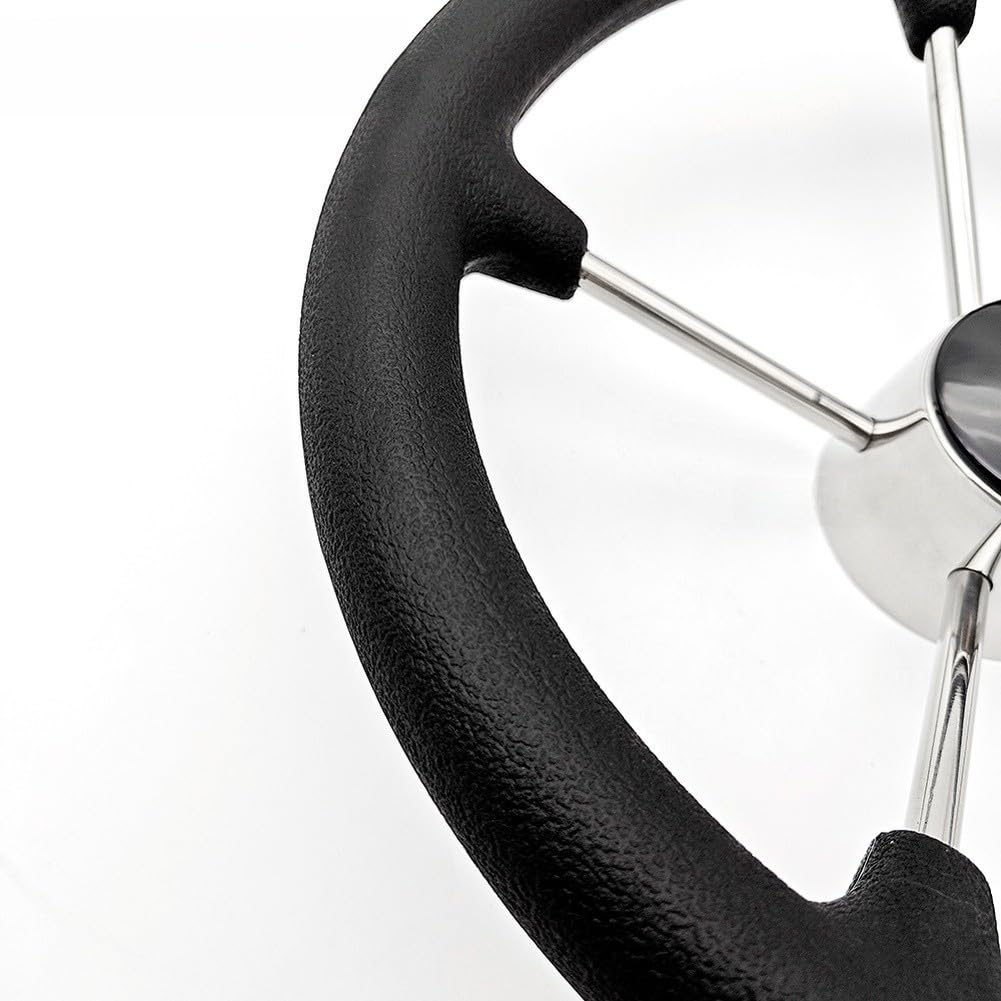 Volante per barca in acciaio inox 304, 11 pollici, nero