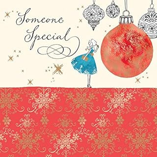 Twizler Happy Christmas Card for Her with Gold Foiling and Christmas Baubles - Merry Christmas Card for Her - Xmas Card - Someone Special Christmas Card - Female Christmas Card